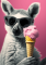 Lemur se zmrzlinou