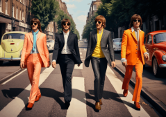 Beatles walking across