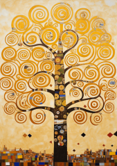 Strom 3 inspirace Gustav Klimt
