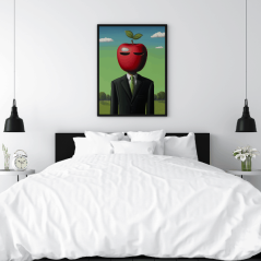 Muž s jablkem 3 inspirace René Magritte